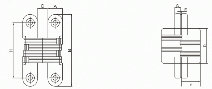 Charnière invisible résistante de la porte 180° en bois avec des bras d'acier inoxydable